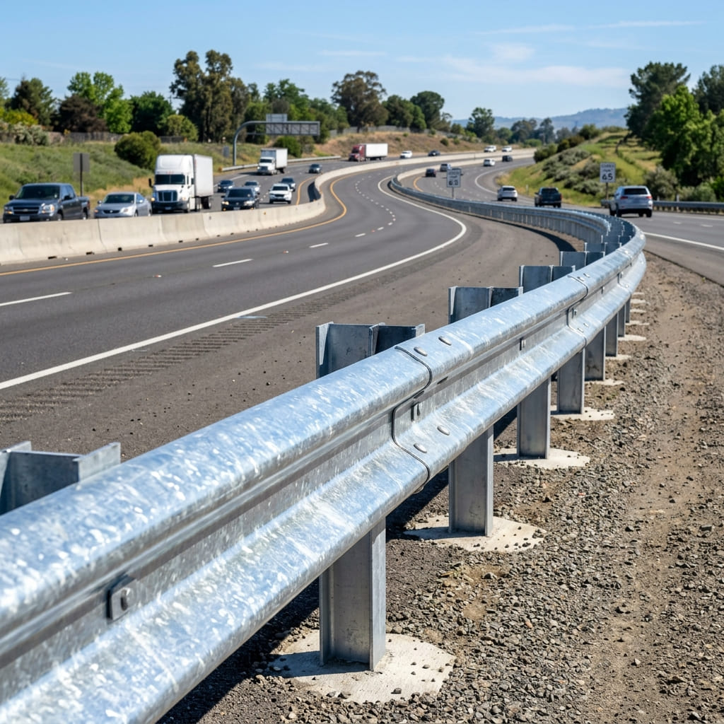 W-Beam Highway Guardrail
